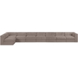Meridian Furniture Rummi Taupe Velvet Performance Fabric 8pc. Modular Sectional