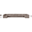 Meridian Furniture Rummi Taupe Velvet Performance Fabric 9pc. Modular Sectional