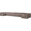 Meridian Furniture Rummi Taupe Velvet Performance Fabric 9pc. Modular Sectional