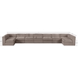 Meridian Furniture Rummi Taupe Velvet Performance Fabric 9pc. Modular Sectional