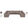 Meridian Furniture Rummi Taupe Velvet Performance Fabric 9pc. Modular Sectional