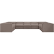 Meridian Furniture Rummi Taupe Velvet Performance Fabric 9pc. Modular Sectional