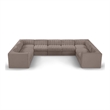 Meridian Furniture Rummi Taupe Velvet Performance Fabric 9pc. Modular Sectional