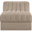 Meridian Furniture Rummi Beige Velvet Performance Fabric Armless Chair
