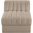Meridian Furniture Rummi Beige Velvet Performance Fabric Armless Chair