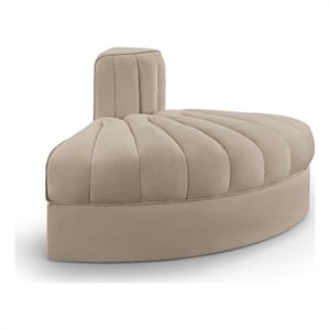Meridian Furniture Rummi Beige Velvet Performance Fabric Reverse Corner