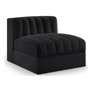 Meridian Furniture Rummi Black Velvet Performance Fabric Armless Chair