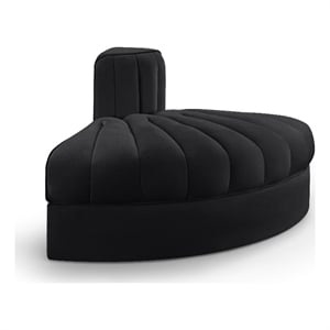 Meridian Furniture Rummi Black Velvet Performance Fabric Reverse Corner Chair