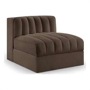 Meridian Furniture Rummi Brown Velvet Performance Fabric Armless Chair