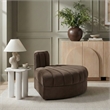 Meridian Furniture Rummi Brown Velvet Performance Fabric Reverse Corner Chair
