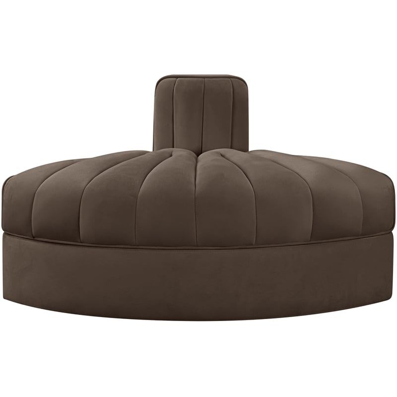 Meridian Furniture Rummi Brown Velvet Performance Fabric Reverse Corner Chair