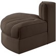 Meridian Furniture Rummi Brown Velvet Performance Fabric Reverse Corner Chair