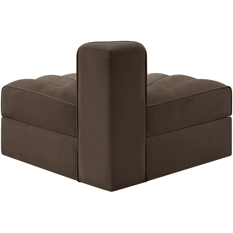 Meridian Furniture Rummi Brown Velvet Performance Fabric Reverse Corner Chair
