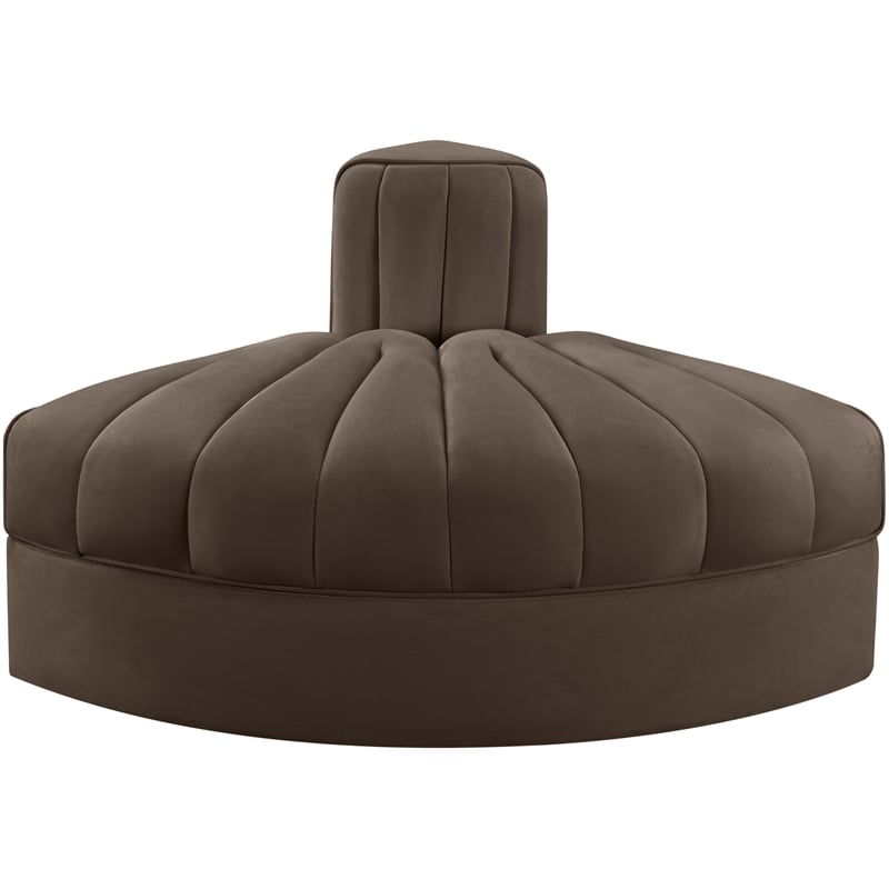 Meridian Furniture Rummi Brown Velvet Performance Fabric Reverse Corner Chair