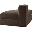 Meridian Furniture Rummi Brown Velvet Performance Fabric Reverse Corner Chair