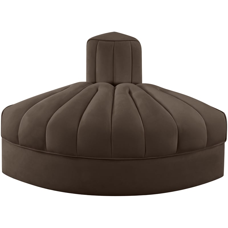 Meridian Furniture Rummi Brown Velvet Performance Fabric Reverse Corner Chair