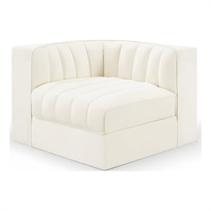 Meridian Furniture Rummi Cream Velvet Performance Fabric Corner Chair