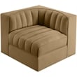 Meridian Furniture Rummi Saddle Velvet Performance Fabric Corner Chair