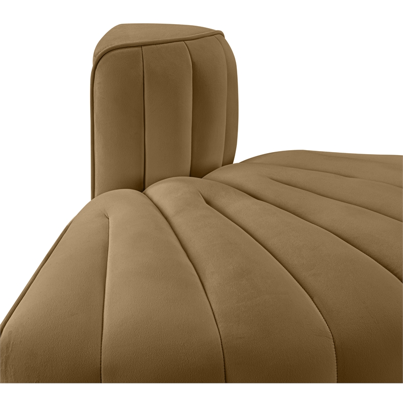 Meridian Furniture Rummi Saddle Velvet Performance Fabric Reverse Corner Chair