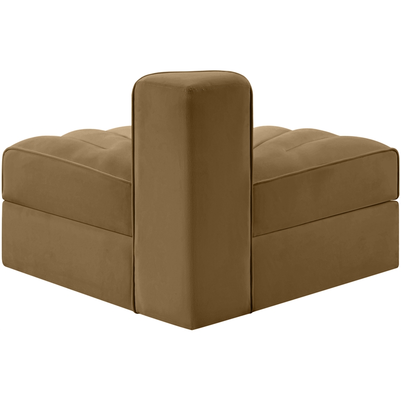 Meridian Furniture Rummi Saddle Velvet Performance Fabric Reverse Corner Chair