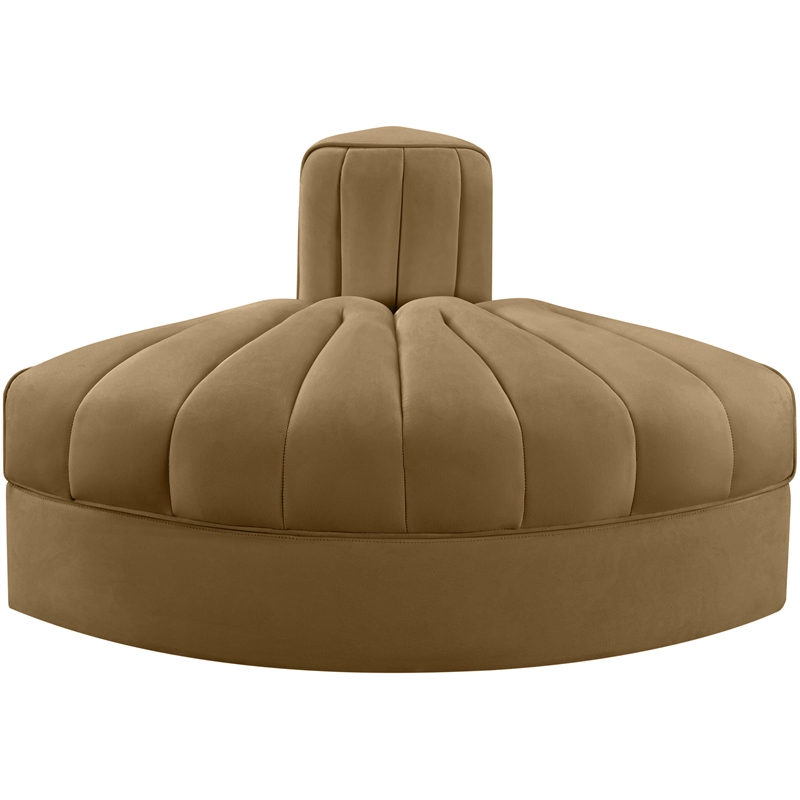 Meridian Furniture Rummi Saddle Velvet Performance Fabric Reverse Corner Chair