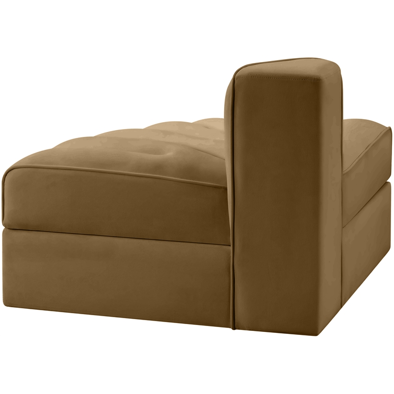 Meridian Furniture Rummi Saddle Velvet Performance Fabric Reverse Corner Chair