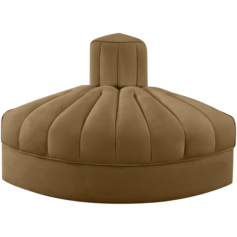 Meridian Furniture Rummi Saddle Velvet Performance Fabric Reverse Corner Chair