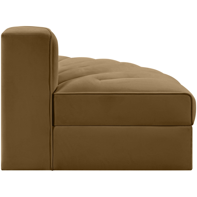 Meridian Furniture Rummi Saddle Velvet Performance Fabric Reverse Corner Chair