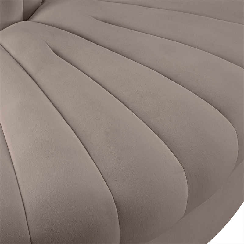 Meridian Furniture Rummi Taupe Velvet Performance Fabric Reverse Corner