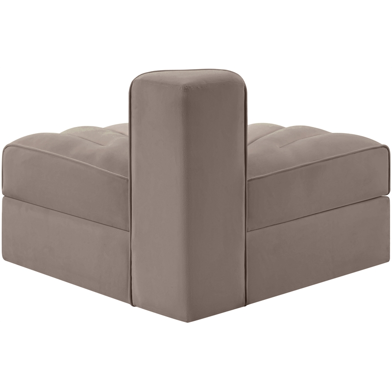 Meridian Furniture Rummi Taupe Velvet Performance Fabric Reverse Corner