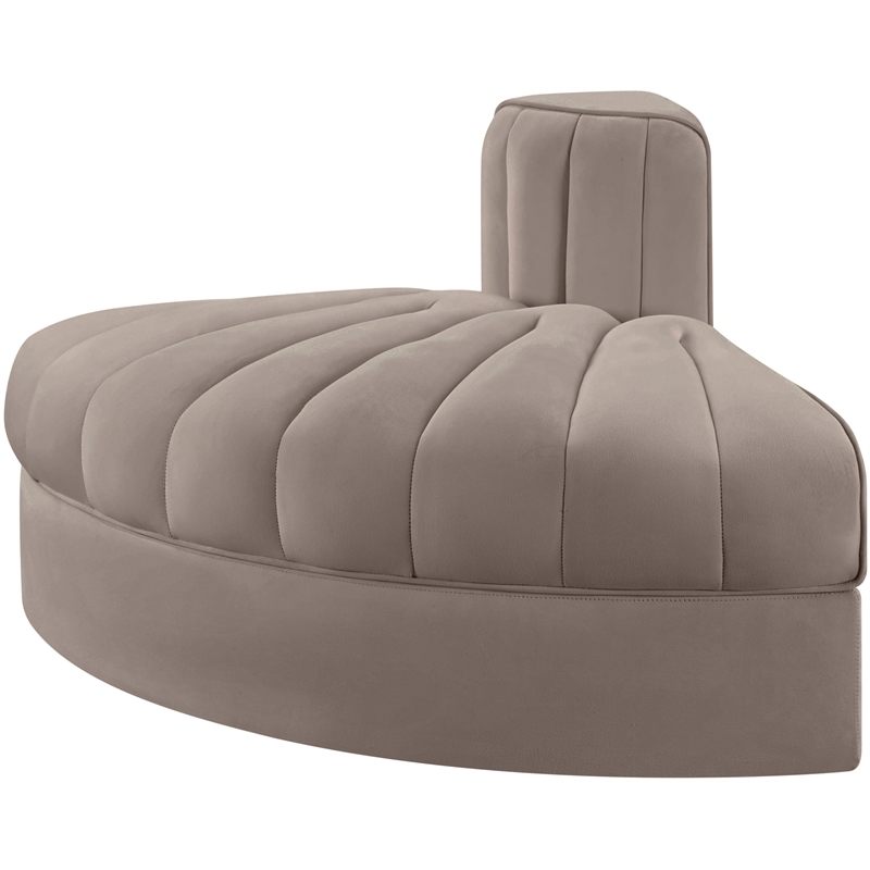 Meridian Furniture Rummi Taupe Velvet Performance Fabric Reverse Corner