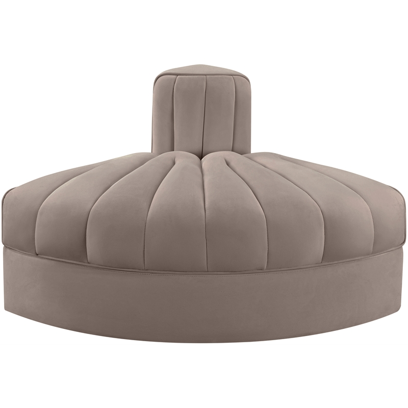 Meridian Furniture Rummi Taupe Velvet Performance Fabric Reverse Corner