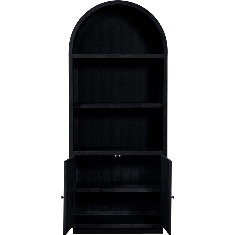 Meridian Furniture Botanical Black Solid Wood Bookcase