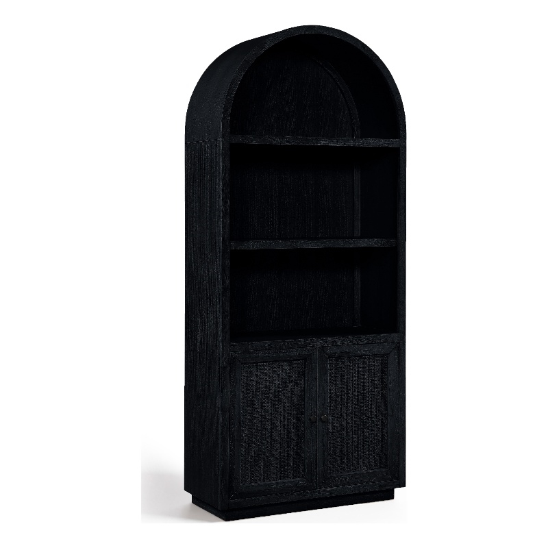 Meridian Furniture Botanical Black Solid Wood Bookcase