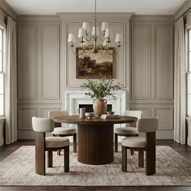 Meridian Furniture Atelier Beige Vegan Leather Dining Chair (Set of 2)