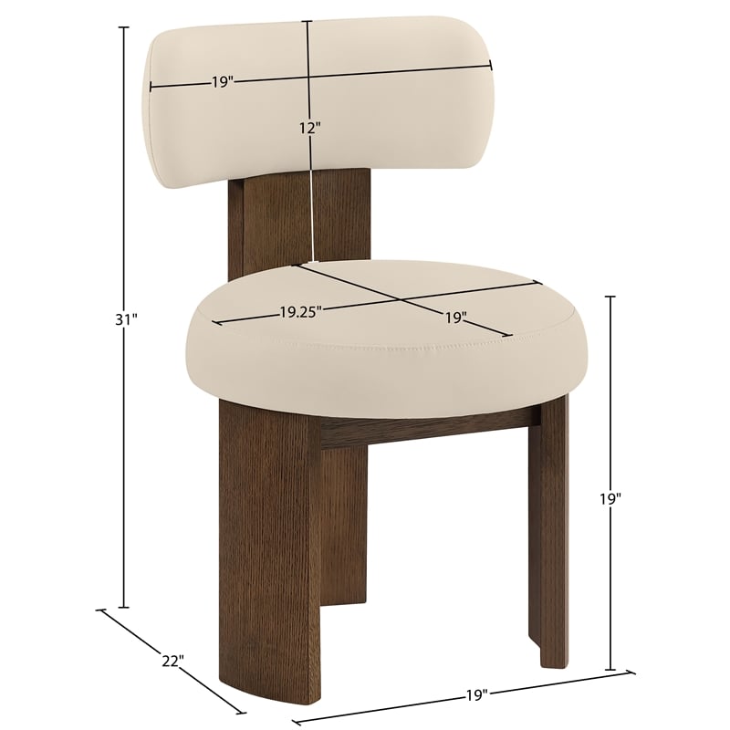 Meridian Furniture Atelier Beige Vegan Leather Dining Chair (Set of 2)