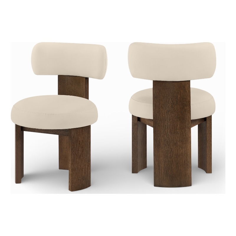 Meridian Furniture Atelier Beige Vegan Leather Dining Chair (Set of 2)