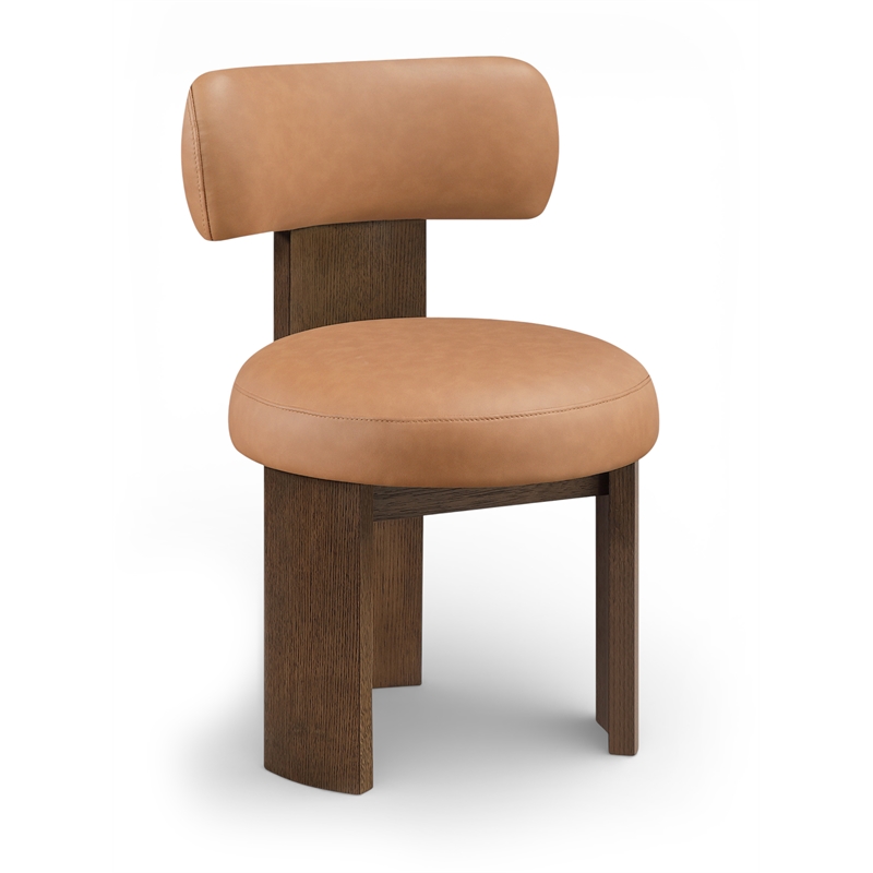 Meridian Furniture Atelier Cognac Vegan Leather Dining Chair (Set of 2)