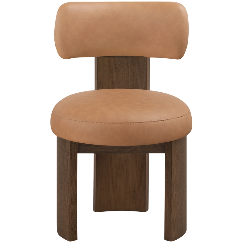 Meridian Furniture Atelier Cognac Vegan Leather Dining Chair (Set of 2)