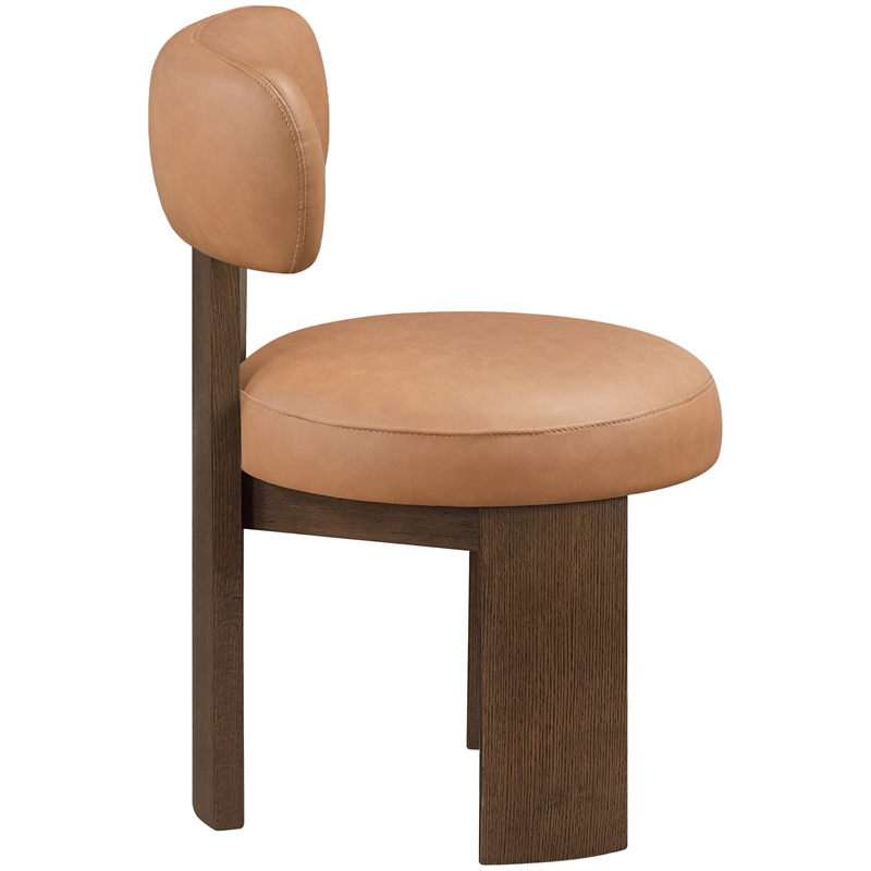 Meridian Furniture Atelier Cognac Vegan Leather Dining Chair (Set of 2)