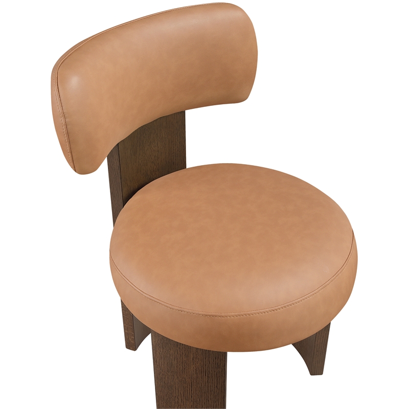 Meridian Furniture Atelier Cognac Vegan Leather Dining Chair (Set of 2)