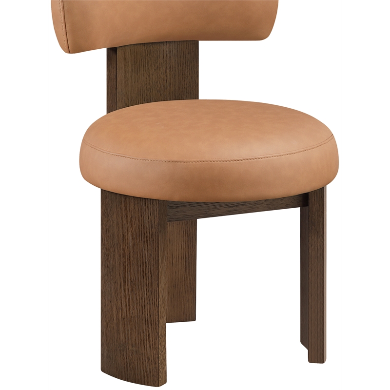 Meridian Furniture Atelier Cognac Vegan Leather Dining Chair (Set of 2)