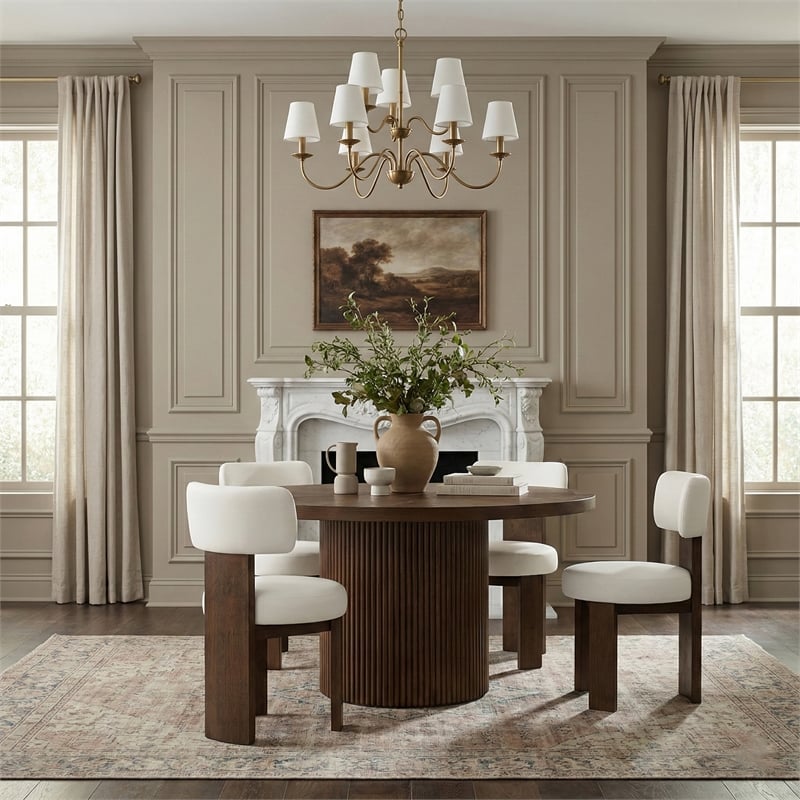 Meridian Furniture Atelier Cream Vegan Leather Dining Chair (Set of 2)