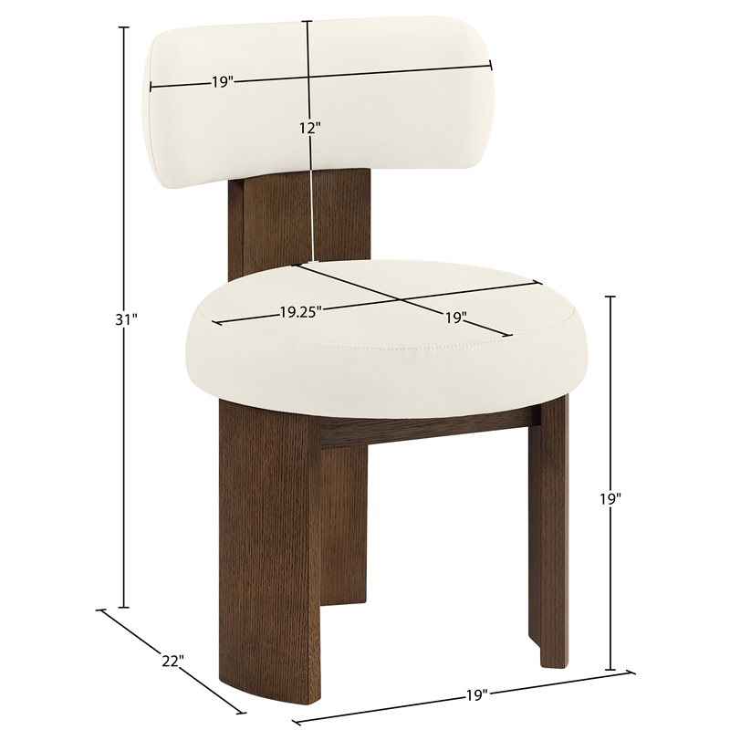 Meridian Furniture Atelier Cream Vegan Leather Dining Chair (Set of 2)