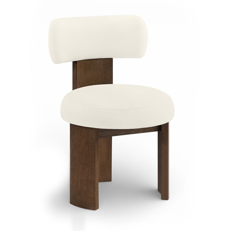 Meridian Furniture Atelier Cream Vegan Leather Dining Chair (Set of 2)