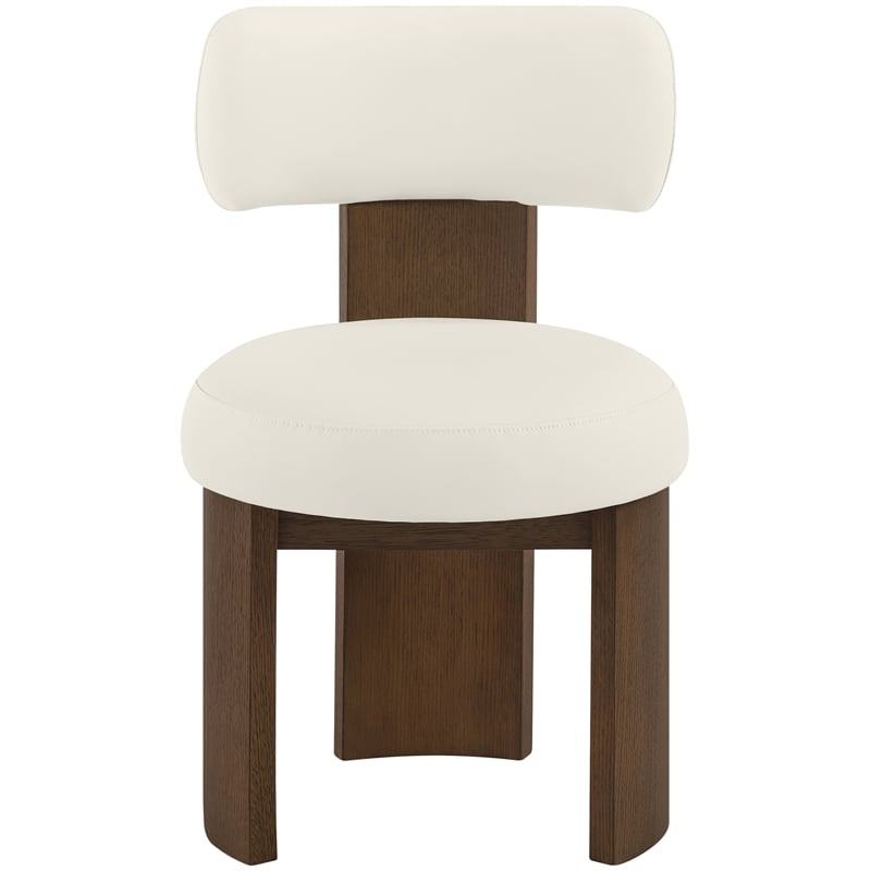 Meridian Furniture Atelier Cream Vegan Leather Dining Chair (Set of 2)