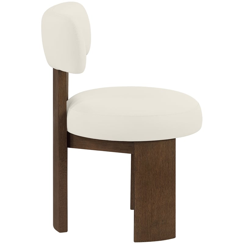 Meridian Furniture Atelier Cream Vegan Leather Dining Chair (Set of 2)
