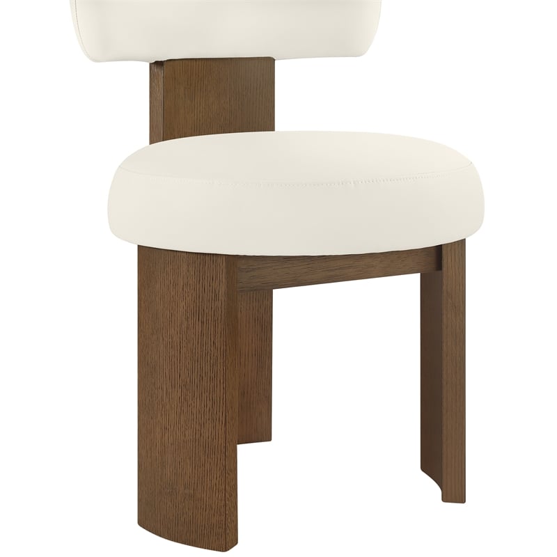 Meridian Furniture Atelier Cream Vegan Leather Dining Chair (Set of 2)