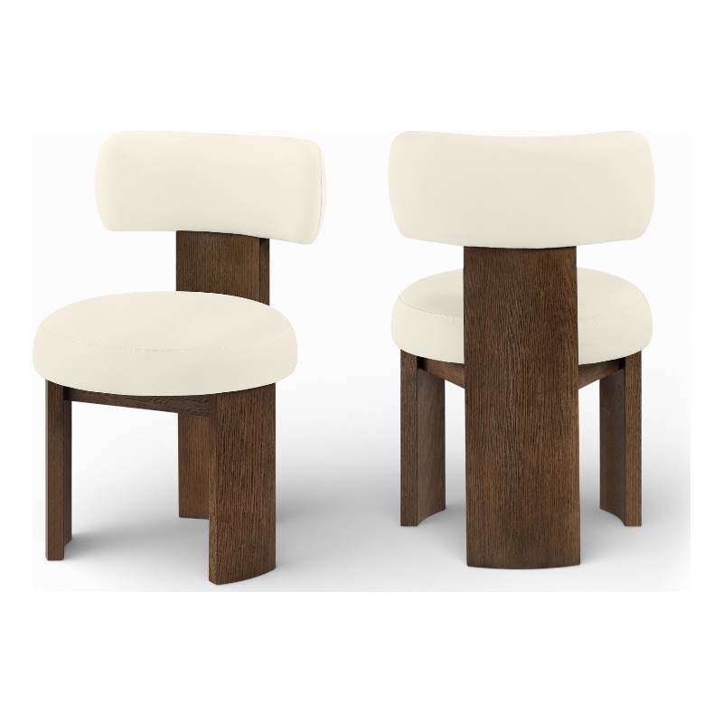 Meridian Furniture Atelier Cream Vegan Leather Dining Chair (Set of 2)