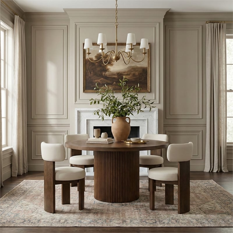 Meridian Furniture Atelier Taupe Vegan Leather Dining Chair (Set of 2)